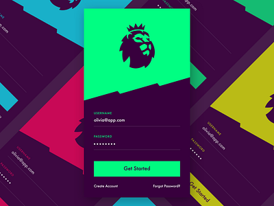 Premier League sign in android brand design ios login mobile premier league sign in sign up soccer ui ux