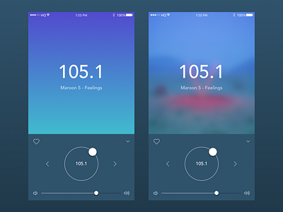Radio App Concept app application blue blur design interface music radio ui ux