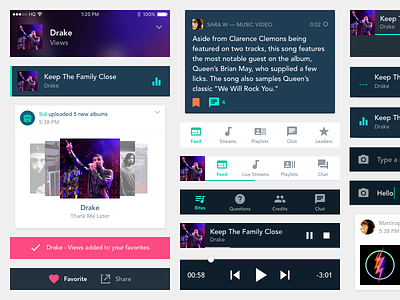 Music Companion App - Style Exploration app exploration guide interface ios message music stream style tab ui ux