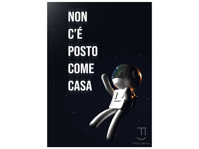 Tiny astronaut 3d 3dart 3dillustration artwork poster posterart space spaceman
