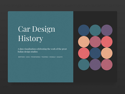 Car Design History Home Page branding data visualization illustration personal blog web design