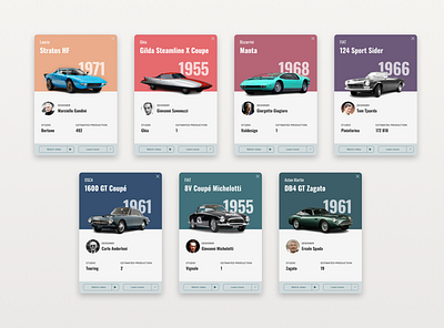 Car design cards branding car car design card data visualization design illustration ui web