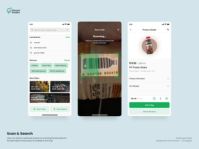 Grocery App Design - Scan & Search