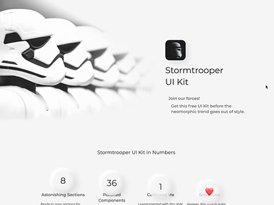 Stormtrooper - Neomorphic UI Kit neomorphic neomorphism skeuomorph template ui kit ui kits ux web webflow