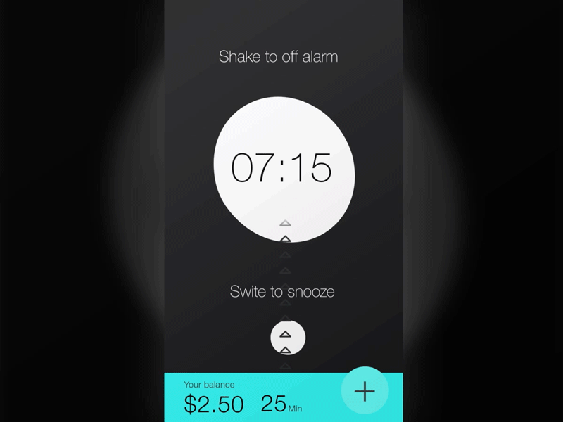 Alarm Clock Ringing after alarm animation app application concept ios iphone liquid mobile ui wave