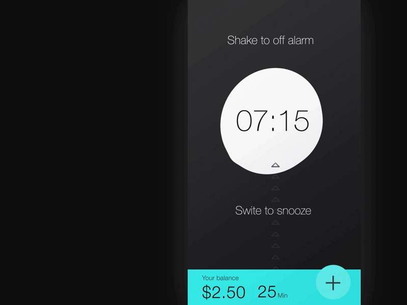 Snoozing and Switching off alarm animation app application clock concept off snooze switch ui