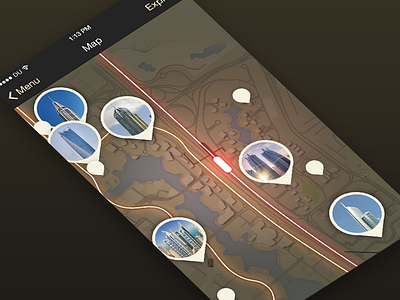 Map Screen | App for tourists in Dubai