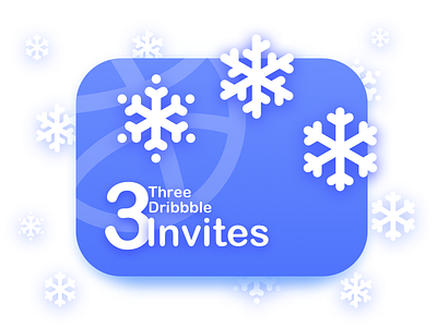 3 Dribbble Invites card cold giveaway icon invitation invite shadow snow ui vector winter