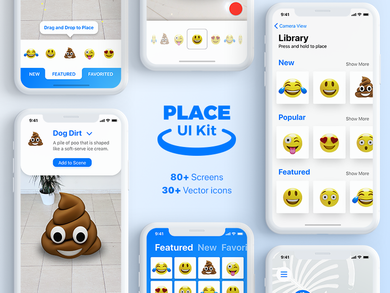 Place UI Kit - The future of augmented reality mobile apps augmented mobile uikit ios arkit augmented reality ar