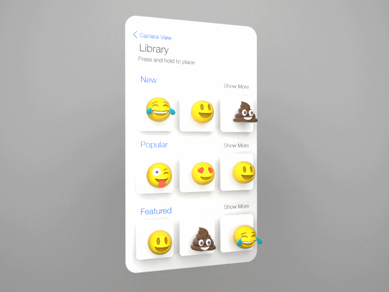 Month of Rebounds / Day 21 / 3D Mobile UI 3d apple c4d emoji iphone mobile ui ux