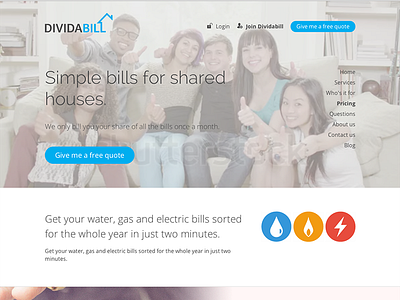 Dividabill Home page background bills header redesign video