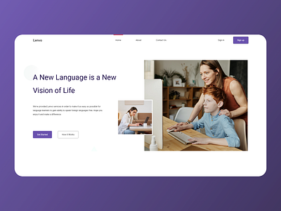 Lenvo Company - Home page adobe xd art design figma illustration language language learning minimal minimalist picture skill typography ui ux vector web website