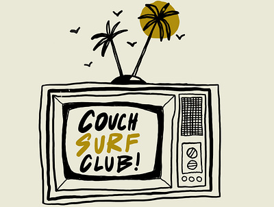 COUCH SURF CLUB apparel design brand design branding design freelance hand drawn hawaii illustration minimal vector