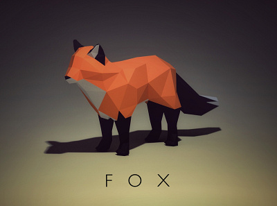 Low Poly Fox 3d art