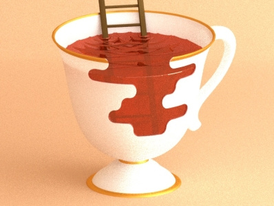 Grainy cup of tea 3d art