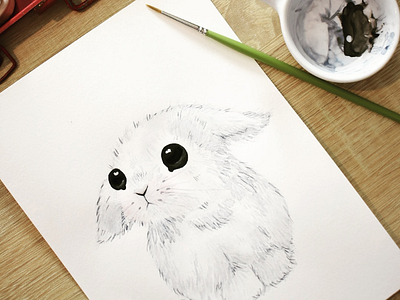 Little Bunny watercolor zerowaste