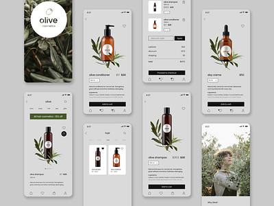 cosmetics shop app branding design illustration logo ui ux website design