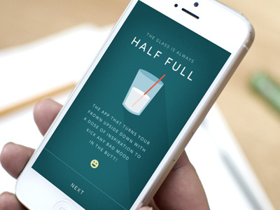 Glass is always half full app design flat icon illustration ios iphone milk