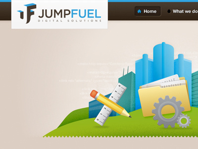 Jump Fuel illustrations one page design texture we design