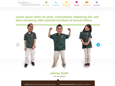 Kids = solid visual win. design kids school site design website