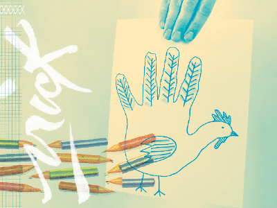 Hand Turkey! collage design handmade pencil photography print design texture turkey