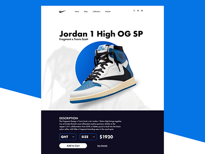 Jordan 1 High OG SP Website Design UI