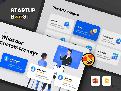 STARTUP BOOST - Template branding business template design icon illustration infographic logo pitch deck powerpoint presentation slide startup ux web design