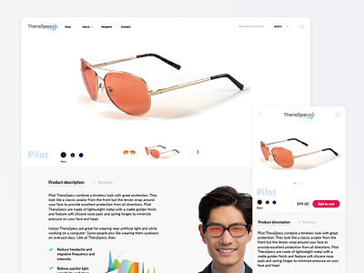 Ecommerce Product Page desktop ecommerce eyeglasses mobile page product sunglasses ui