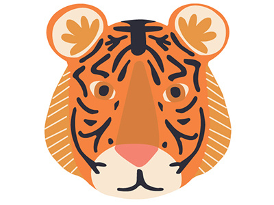Tiger Head Nursery Illustration animal childrens illustration digital illustration tiger