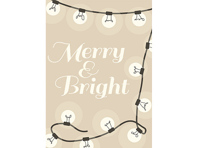 Merry & Bright Christmas Card card christmas contest digital illustration lights natural type