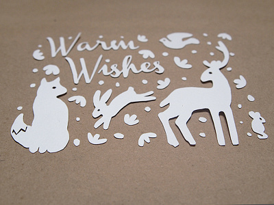 Warm Wishes Paper Cut Christmas Card