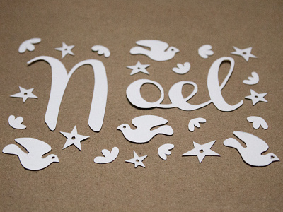 Noel Cut Paper Illustration Christmas Card bird card christmas cut paper doves illustration otomi paper cut photograph series stars type