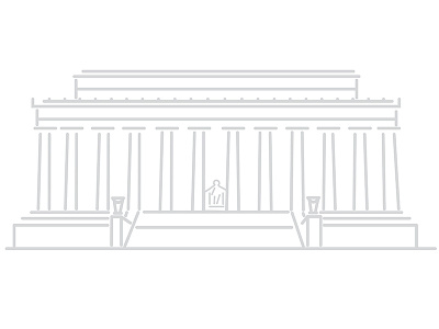 Lincoln Memorial Icon america dc icon illustration illustrator lincoln memorial line monument patriotic travel vector washington dc