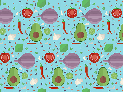 Tex-Mex Veggies Pattern cooking design food illustration illustrator mexican pattern repeating pattern tex mex food vector vegetables veggies