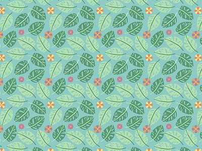 Tropical Jungle Pattern botanical design flora floral graphic design illustration illustrator jungle mint pastel pattern repeating pattern
