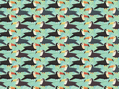 Toucan Tile Pattern amazon birds botanical brazil graphic design illustration illustrator jungle pattern rainforest surface design toucan