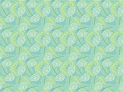 Jungle Foliage Pattern botanical design flora floral graphic design illustration illustrator jungle mint pastel pattern repeating pattern