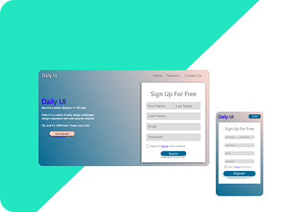 daily UI 1 daily daily 100 challenge daily ui dailyui design sign up signup ui uidesign web