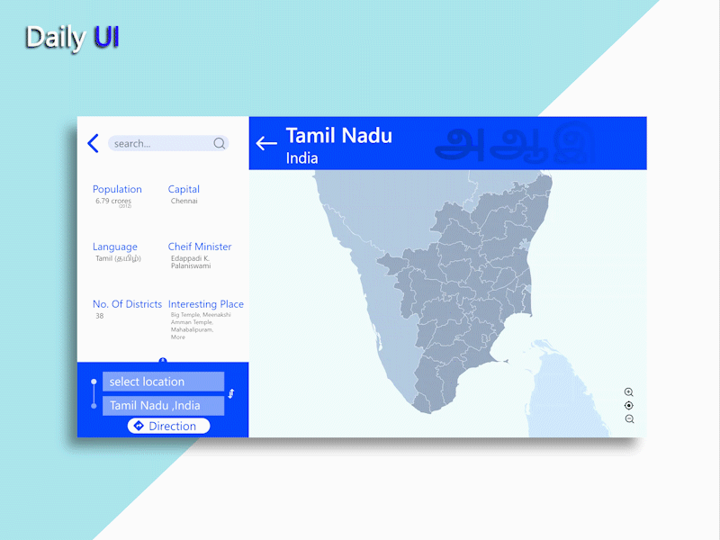 daily ui 029 029 app daily daily 100 challenge daily ui dailyui design map tamil tamil nadu thanjavur ui uidesign ux web