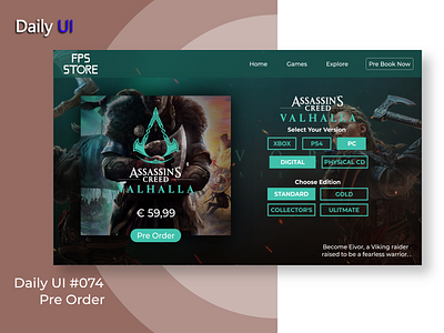 Daily UI #072 | Pre Order app daily daily 100 challenge daily ui dailyui design gaming pre order ui uidesign ux web