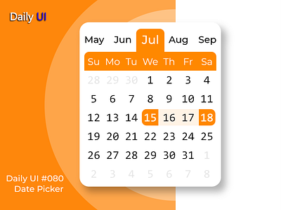 Daily UI #080 | Date Picker 080 app daily daily 100 challenge daily ui dailyui date picker design ui uidesign ux web