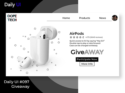 Daily UI #097 | Giveaway 097 app daily daily 100 challenge daily ui dailyui design giveaway ui uidesign ux web