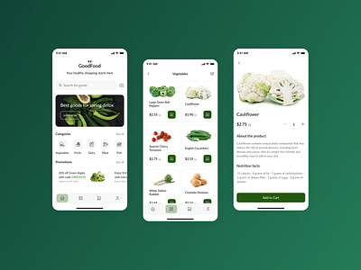 Grocery Shopping App app appdesign clean ui design e commerce e commerce app interfacedesign mobile app design mobile ui ui