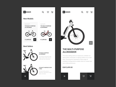 E-Bike mobile store clean ui design e commerce interfacedesign mobile app design mobile design mobile store mobile ui store ui uidesign