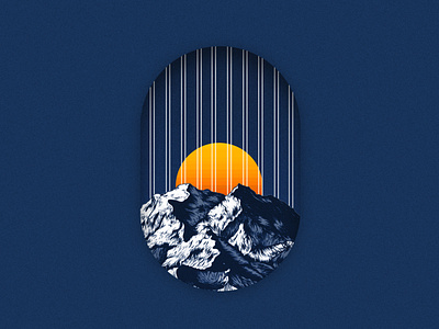 White Mountain branding depth design illustration minimal stipple