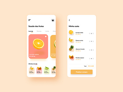 UI for Hortifruti delivery app app design delivery designer frults interface ui ui design