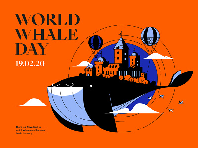 February 19th : World Whale Day design epic epic agency fantasy flying castle game illustration whale world whale day