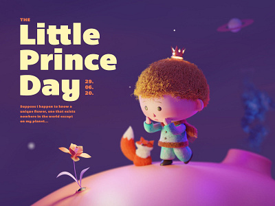 June 29th : The Little Prince Day 3d blender character children book illustration design illsutration little prince render