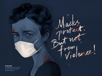 November 25th: Day for the Elimination of Violence against women digital painting feminism feminist illustration mask painting procreate violence