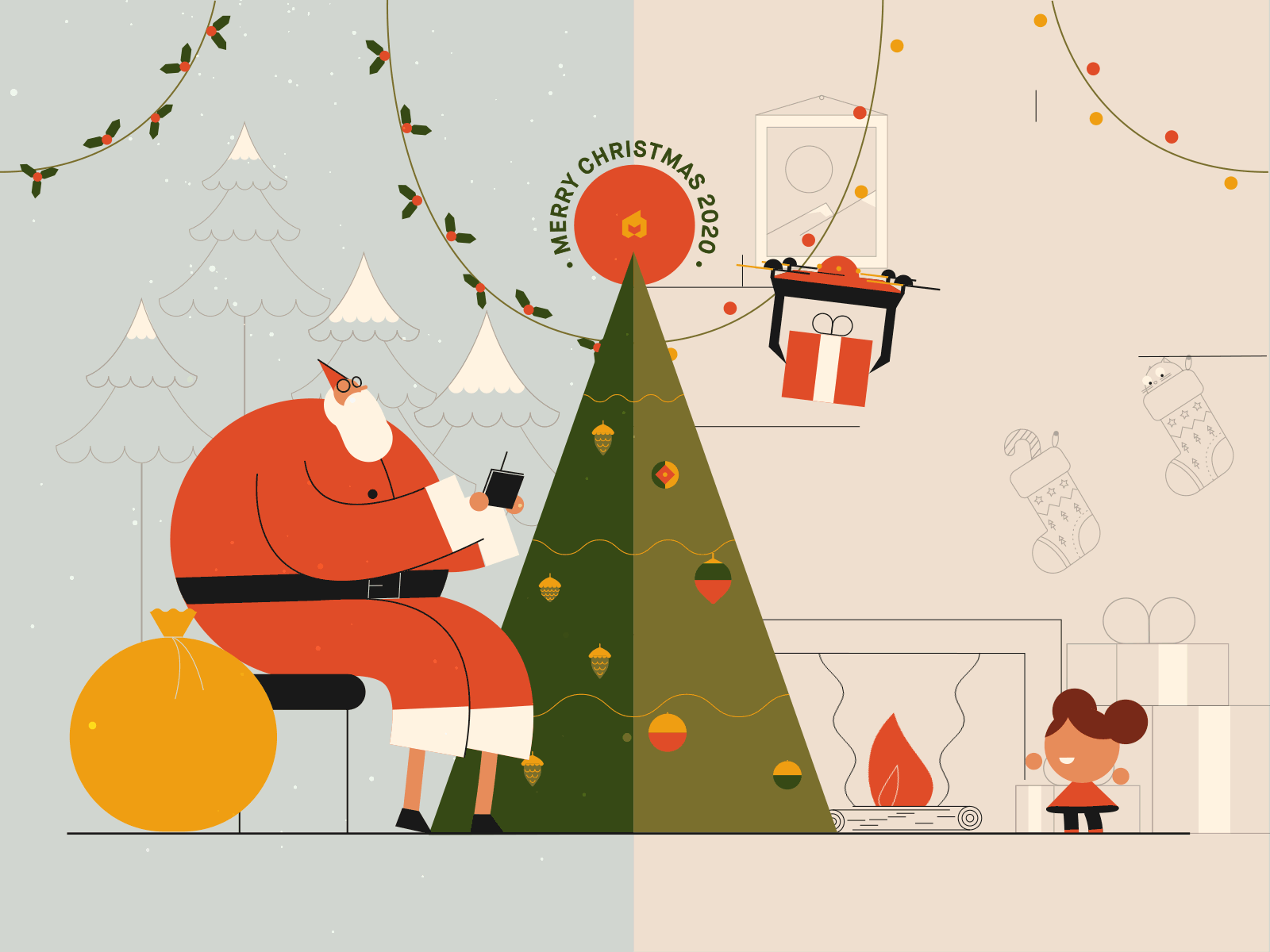 December 25th : Epic Christmas 2020 character christmas geometric illustration motion santa